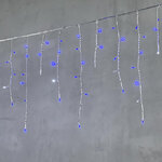Светодиодная бахрома Quality Light 4.9*0.5 м, 240 синих LED, холодное мерцание, прозрачный ПВХ, соединяемая, IP44