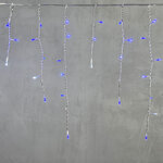 Светодиодная бахрома Quality Light 3.1*0.5 м, 150 синих LED, холодное мерцание, прозрачный ПВХ, соединяемая, IP44