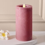 Светодиодная свеча с имитацией пламени Arevallo 15 см, розовая, батарейка