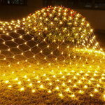 Гирлянда Сетка 2*3 м, 384 желтых LED ламп, прозрачный ПВХ, соединяемая, контроллер, IP54