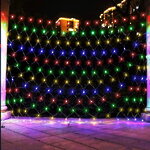 Гирлянда Сетка 2*1.5 м, 192 разноцветных LED ламп, прозрачный ПВХ, соединяемая, контроллер, IP54