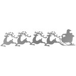Новогодняя гирлянда-растяжка Санта в оленьей упряжке 100 см