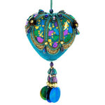 Винтажная елочная игрушка Изумрудное Сердце - Motifs de Paon