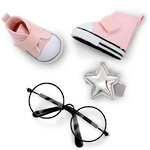 Набор аксессуаров для куклы Sweet Sisters: розовая обувь, очки, заколка