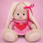 Мягкая игрушка Зайка Ми в свитере с сердцем 15 см коллекция Малыши