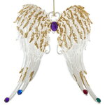 Елочная игрушка Golden Charm: Angel Wings 14 см белая, подвеска