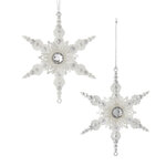 Набор елочных игрушек Снежинки - White Swan 13 см, 2 шт, подвеска