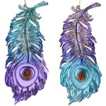 Набор елочных игрушек Peacock Color - Перышко Павлина 18 см, 2 шт, подвеска