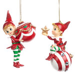 Набор елочных игрушек Эльфы Лианор и Лунария - Christmas miracles 11см, 2 шт