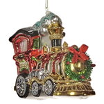 Стеклянная елочная игрушка Поезд: Holiday Matinees 15 см, подвеска
