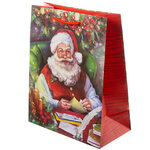 Подарочный пакет Волшебник Санта с письмами 25*20 см