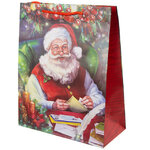 Подарочный пакет Волшебник Санта с письмами 33*27 см