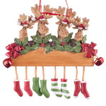 Именная елочная игрушка Лось Дерби и Семья 19*15 см, подвеска