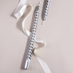 Витая свеча Gambassi Terme 30 см серебряная