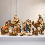Рождественский вертеп Волхвы поклоняются Младенцу Иисусу 25 см, 11 фигурок