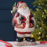 Новогодняя фигурка Санта с елочкой 29 см