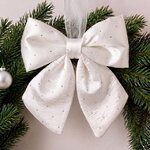 Бант на елку Bianco Diamanti 17*16 см белый