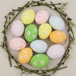 Пасхальные украшения Яйца: Rainbow Flower 6 см, 12 шт, натуральные