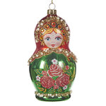 Стеклянная елочная игрушка Russian Doll Pelageya 12 см, подвеска