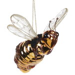 Стеклянная елочная игрушка Пчела Люсьетта 5 см, подвеска