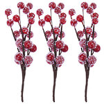 Декоративные ягоды Woodbine заснеженные 15 см, 3 шт