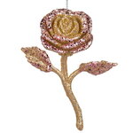 Елочная игрушка Роза - Fastnacht di Magonza 10 см розовое золото, подвеска