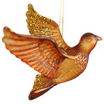 Елочная игрушка Голубь - Caramel Sunset 8 см бронзовый
