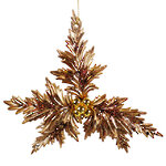 Елочная игрушка Остролист - Caramel Sunset 15 см кофейный