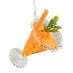 Стеклянная елочная игрушка Бокал с Коктейлем - Carrot Smoothie