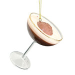 Стеклянная елочная игрушка Бокал с Коктейлем - Creamy Espresso